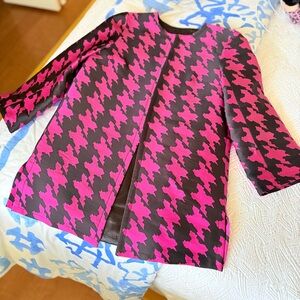 Luii pink and black houndstooth jacket